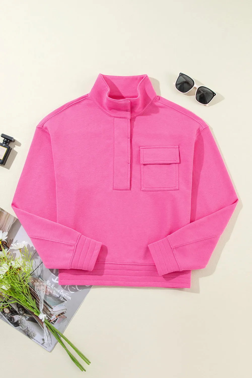 ✨ Half Snap Long Sleeve Sweatshirt – BUTTONED-UP BUT NEVER BORING ✨