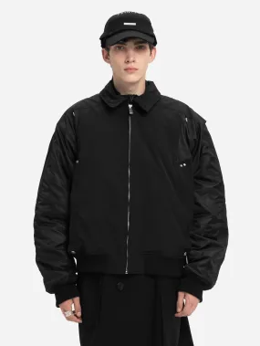 004 - Quilted Intervein Layered Bomber Jacket