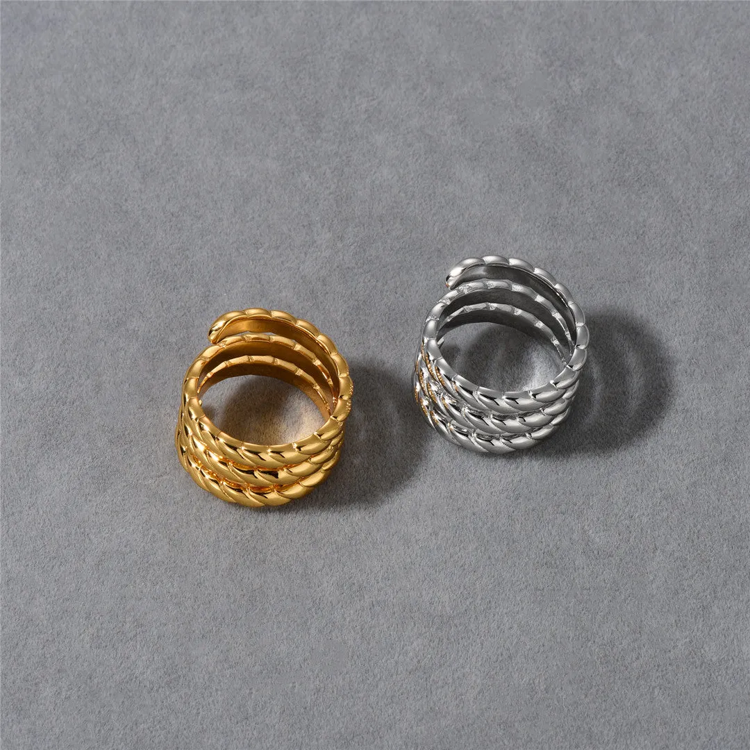 18K Gold Multi-layer Thread Ring