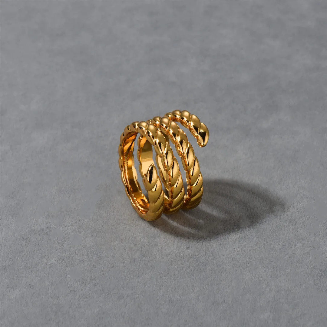 18K Gold Multi-layer Thread Ring