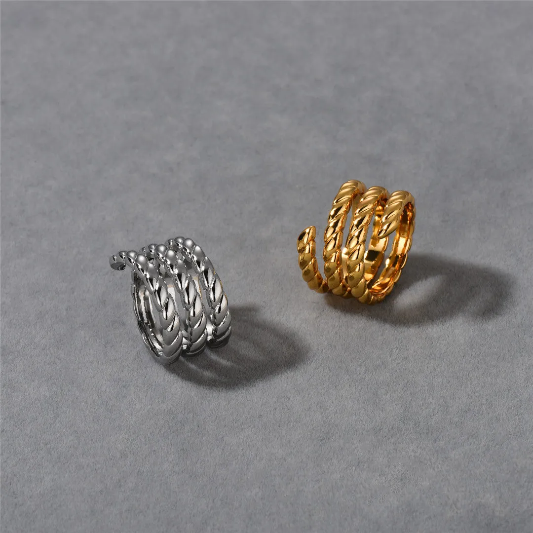 18K Gold Multi-layer Thread Ring