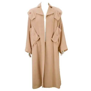 1940s Gilbert Adrian Blush Pink Wool Coat