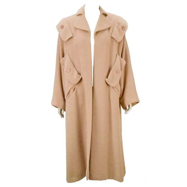 1940s Gilbert Adrian Blush Pink Wool Coat