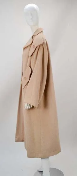 1940s Gilbert Adrian Blush Pink Wool Coat