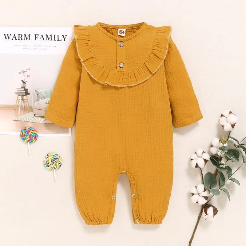 2-piece Long-sleeve Ruffled Jumpsuit Children's Clothing