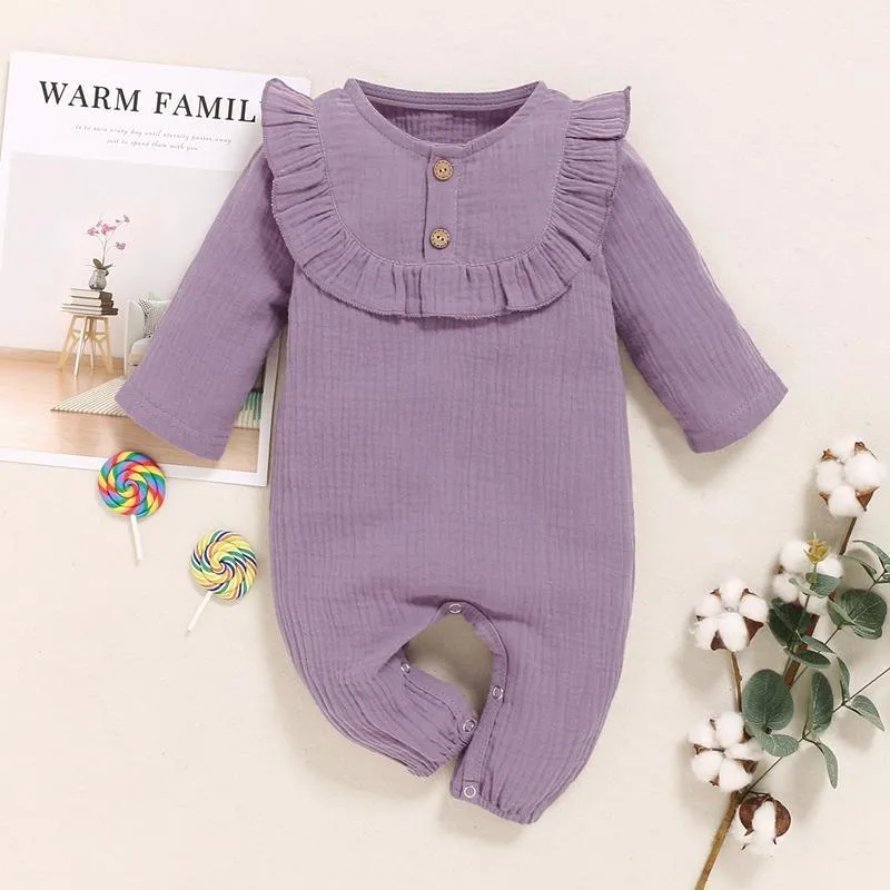 2-piece Long-sleeve Ruffled Jumpsuit Children's Clothing