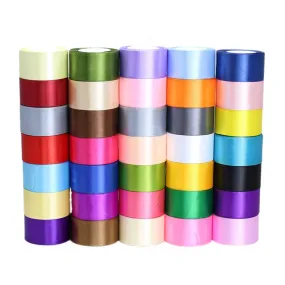 (25 yards/roll) Satin Ribbon Wholesale Gift Packing Christmas decoration diy Ribbons roll fabric (6/10/12/15/20/25/40mm)