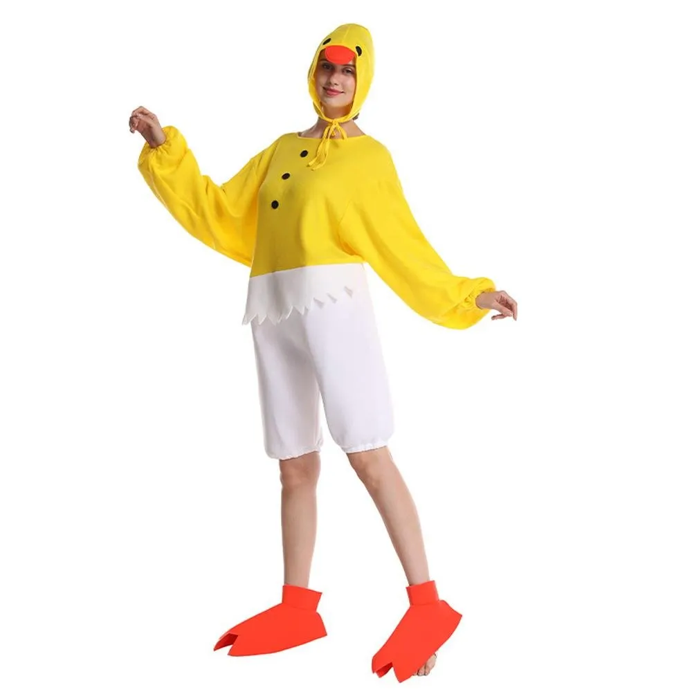 Adult Funny Yellow Chick Jumpsuit Cosplay Stage Performance Costume