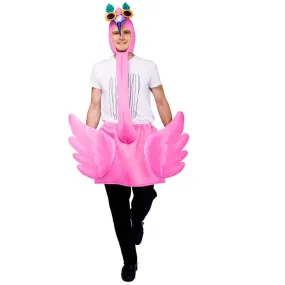 Adult Man Pink Flamingo Funny Jumpsuit Cosplay Stage Performance Costume