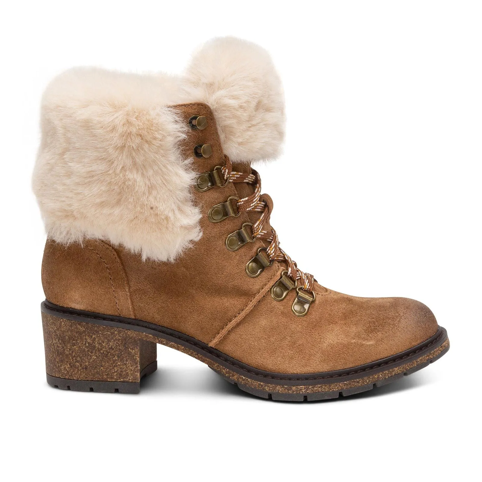 Aetrex Brooklyn Mid Boot (Women) - Dark Tan Leather