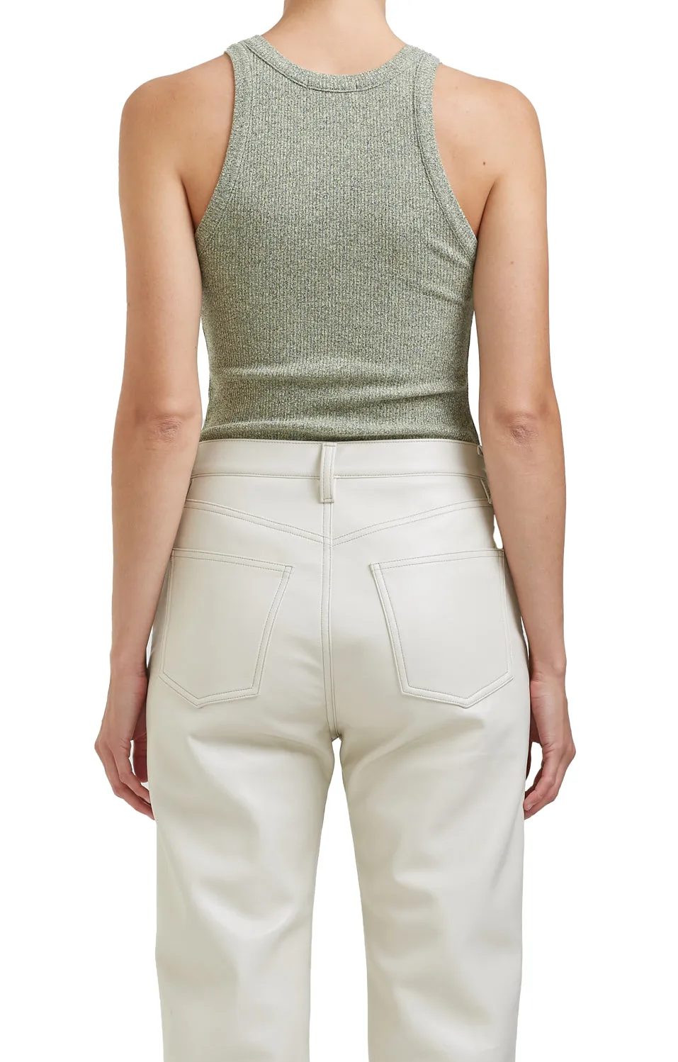 AGoldE - Bailey Rib Tank in Keylime Heather