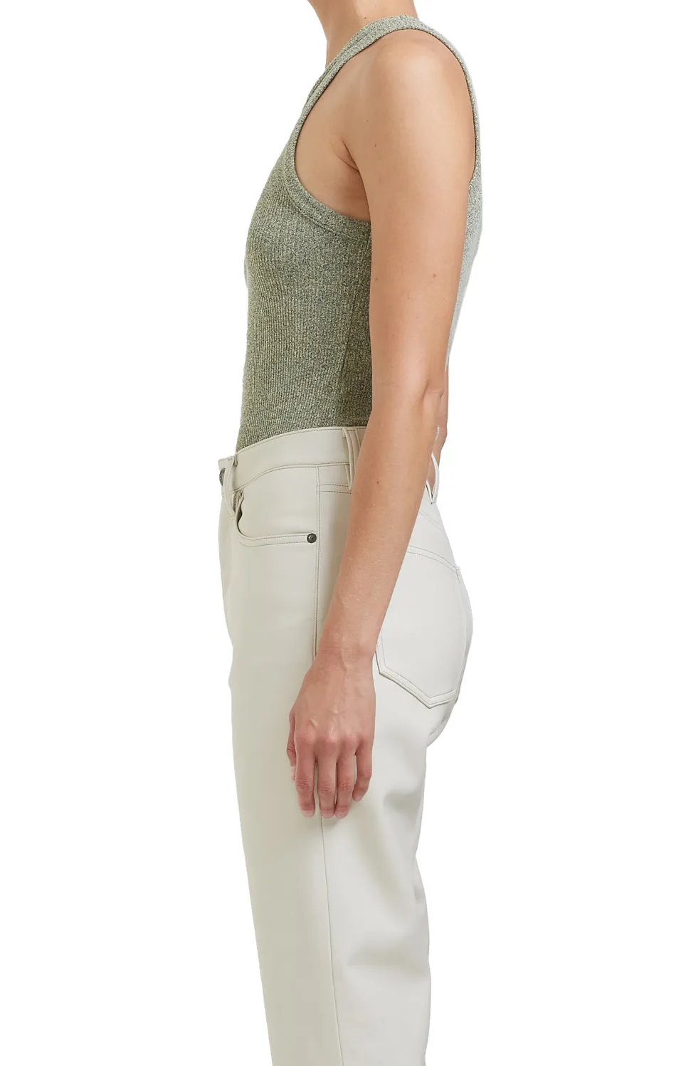 AGoldE - Bailey Rib Tank in Keylime Heather