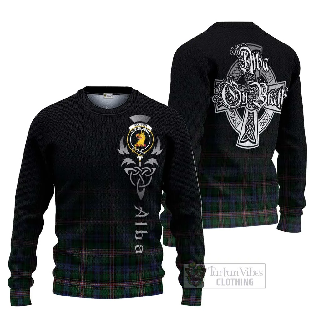 Allison Tartan Ugly Sweater Featuring Alba Gu Brath Family Crest Celtic Inspired