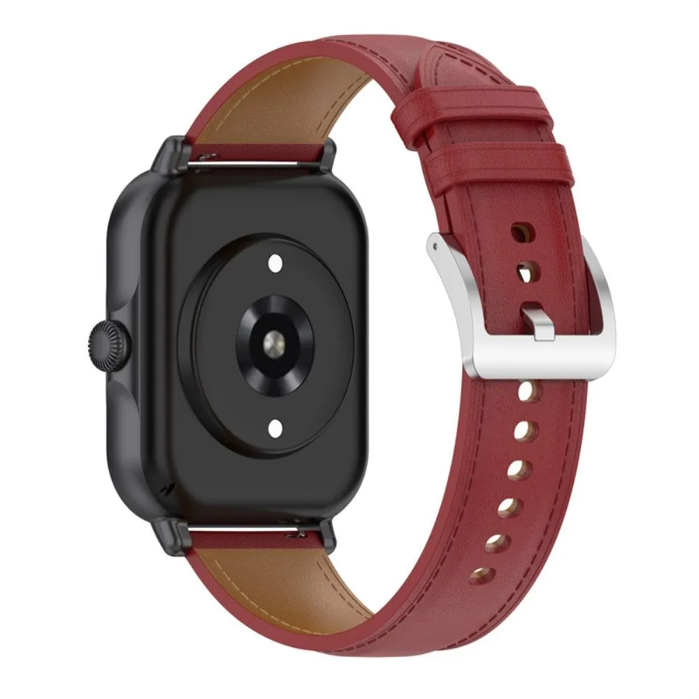 Amazfit GTS 3 / Bip U Top Layer Cowhide leather watch strap - Red