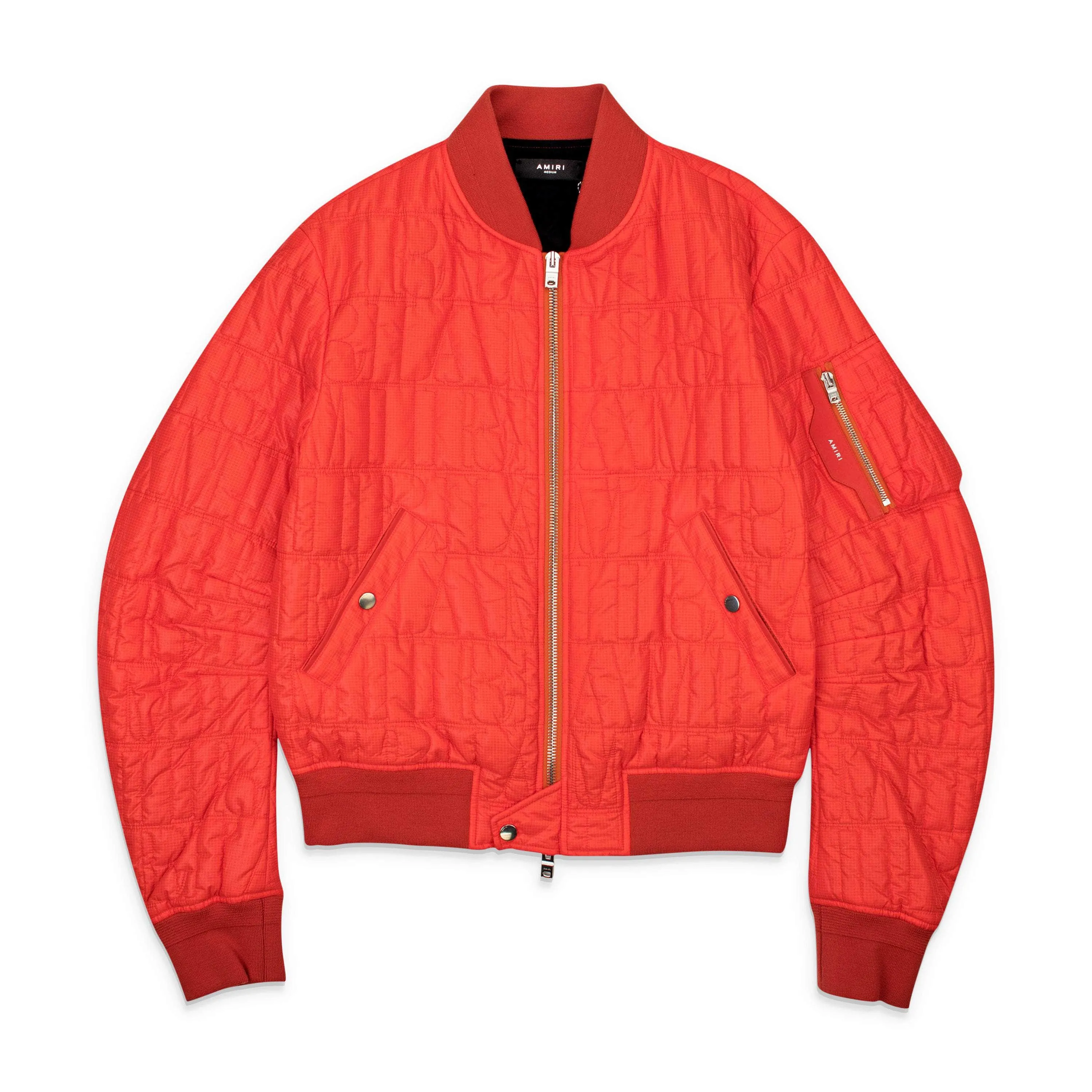 Amiri Orange QUILTED LOGO Jacket Bomber  Size M $1890