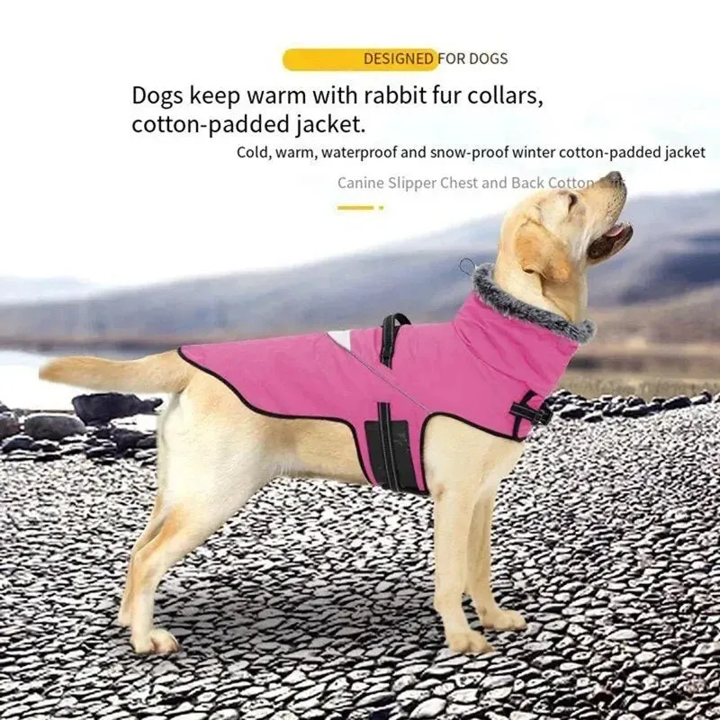 Anniepaw Furry Collar Winter Waterproof Snowproof Windbreaker Harness Coats