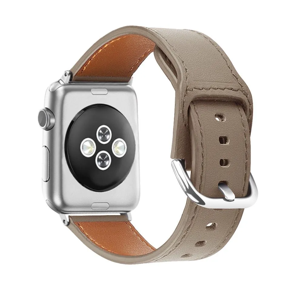 Apple Watch (45mm) top layer genuine leather watch strap - Coffee