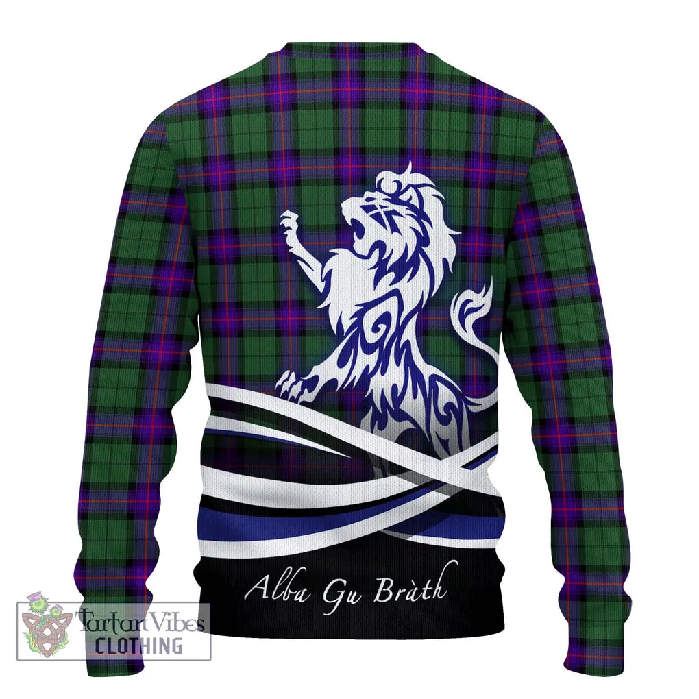 Armstrong Modern Tartan Ugly Sweater with Alba Gu Brath Regal Lion Emblem