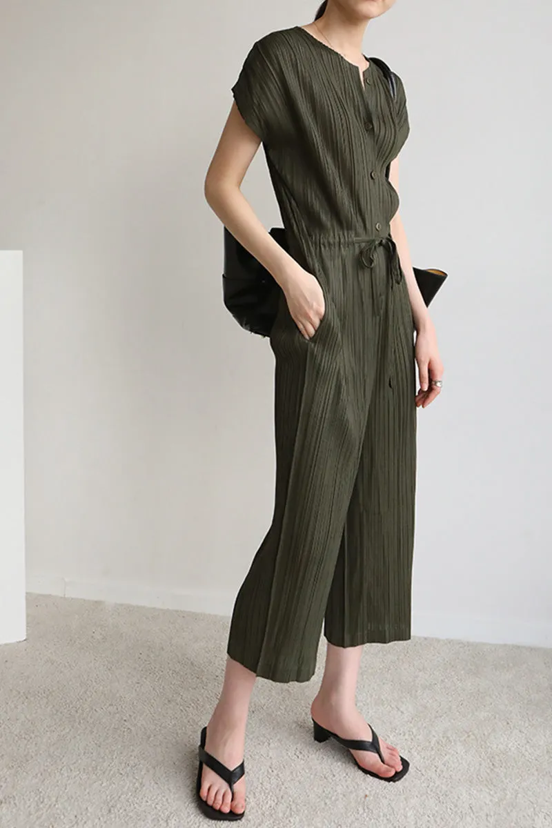 ARO LORA Breasted Full Pleated Jumpsuit