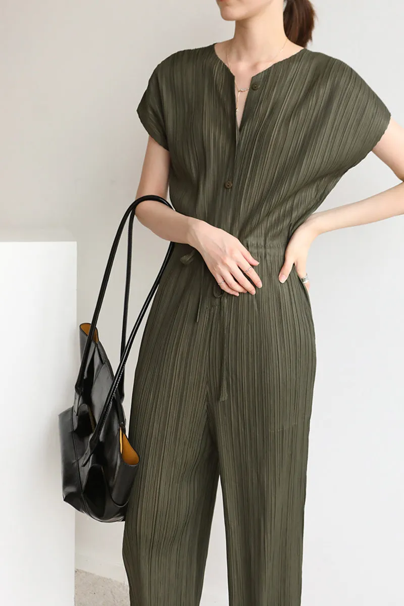 ARO LORA Breasted Full Pleated Jumpsuit