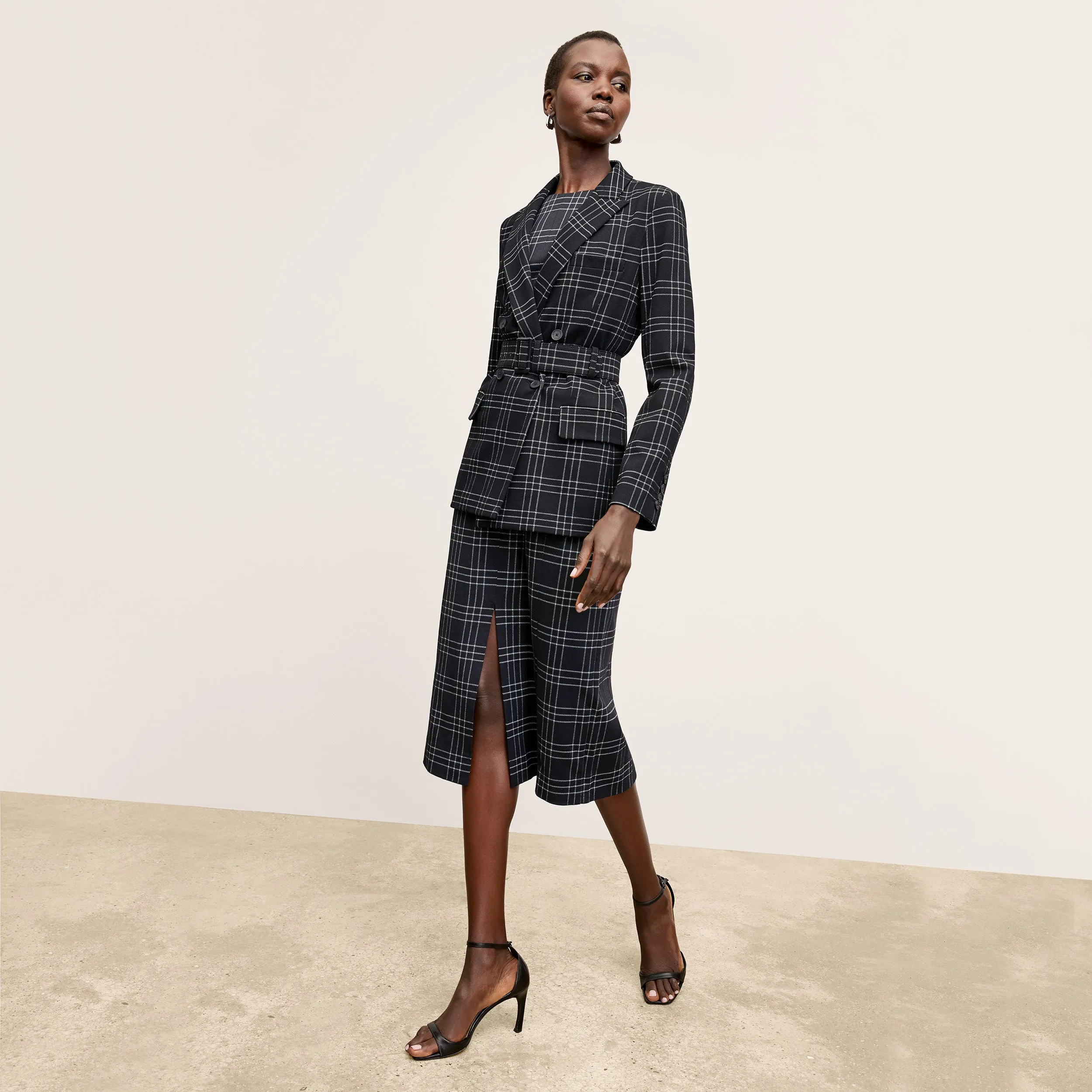 Ashtin Dress - Knit Suiting :: Plaid