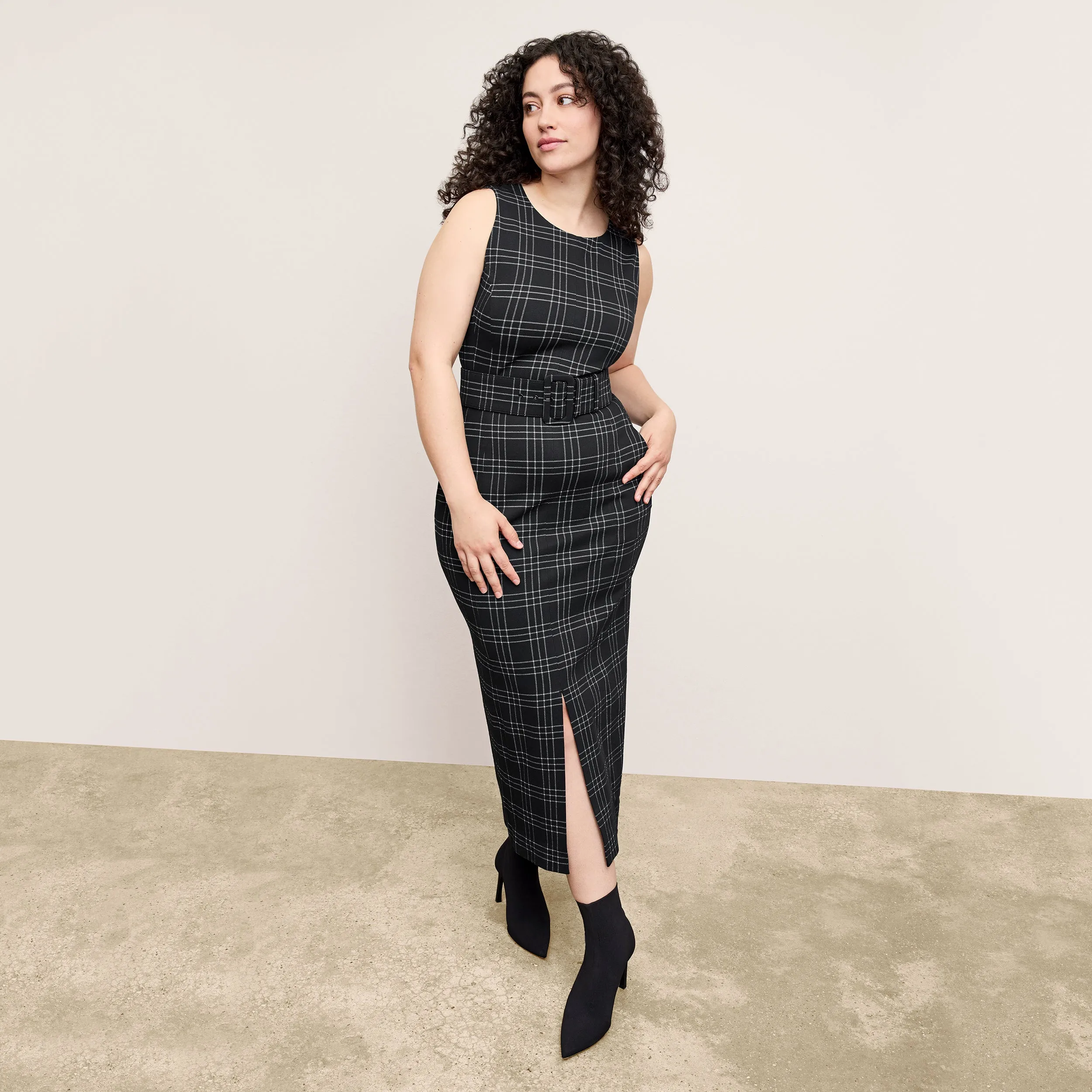 Ashtin Dress - Knit Suiting :: Plaid