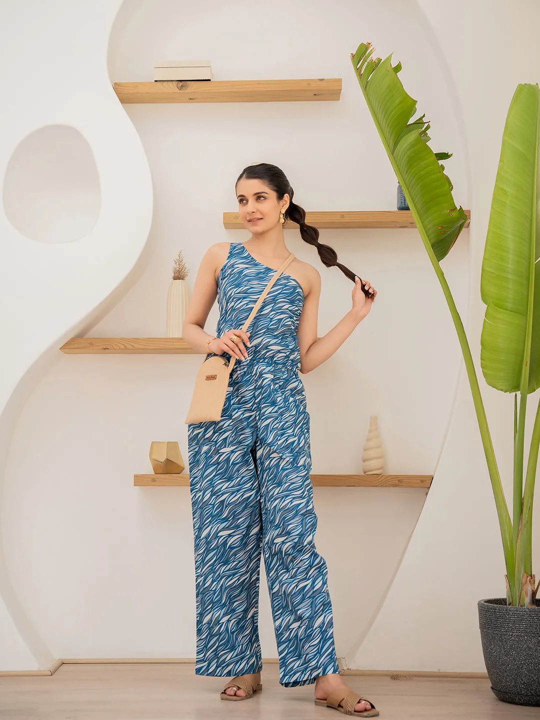 Autumn Oceanic 1 Shoulder Jumpsuit