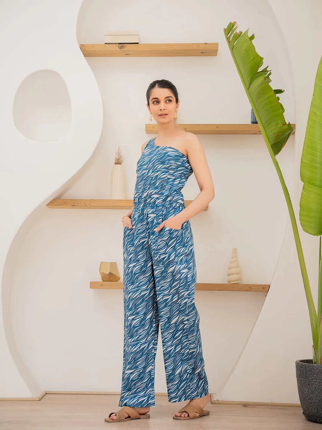 Autumn Oceanic 1 Shoulder Jumpsuit