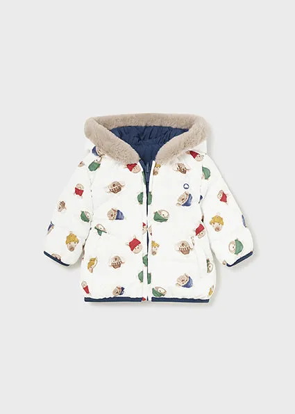 Baby boys blue reversible coat