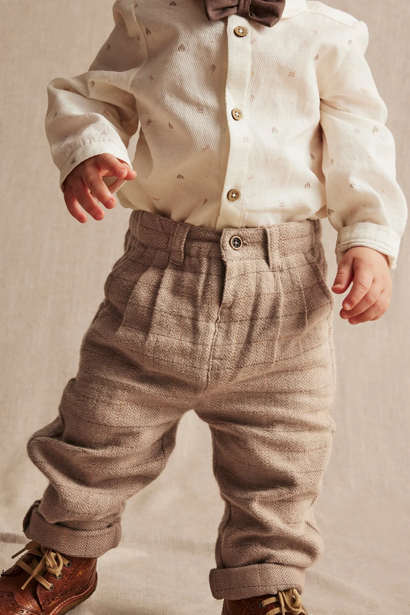 Baby brown/gold herringbone trousers