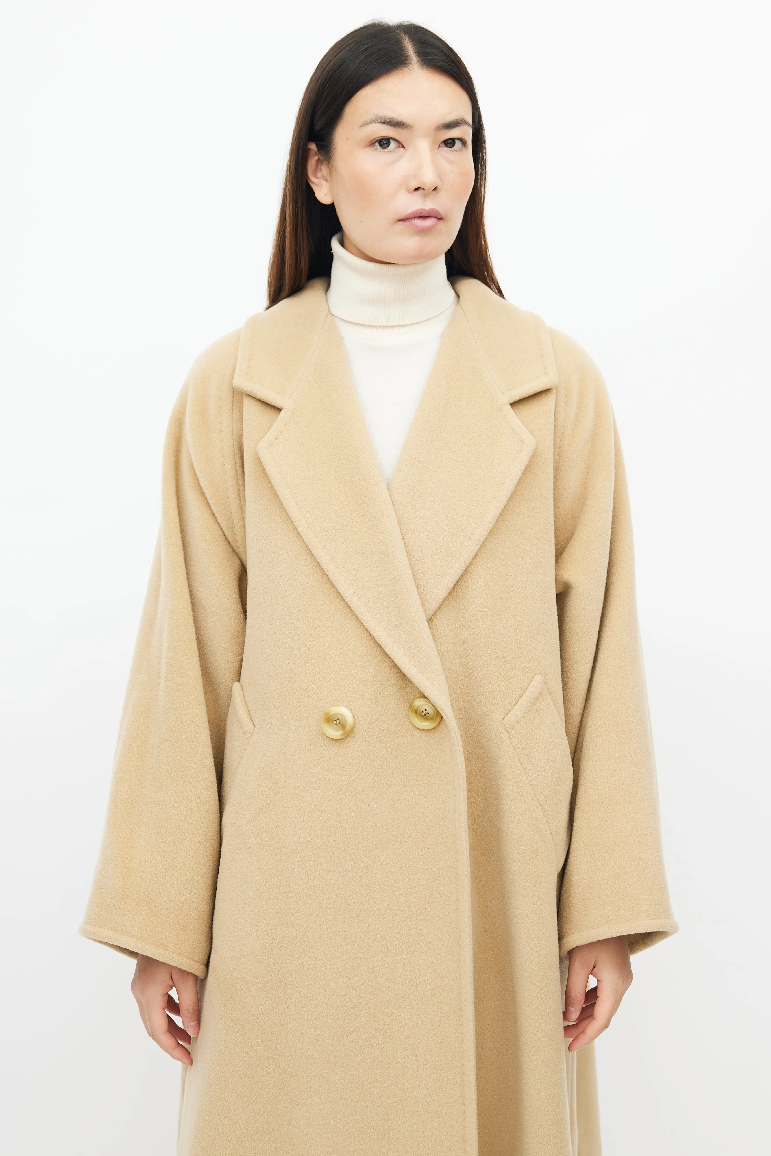 Beige Wool Oversized Coat