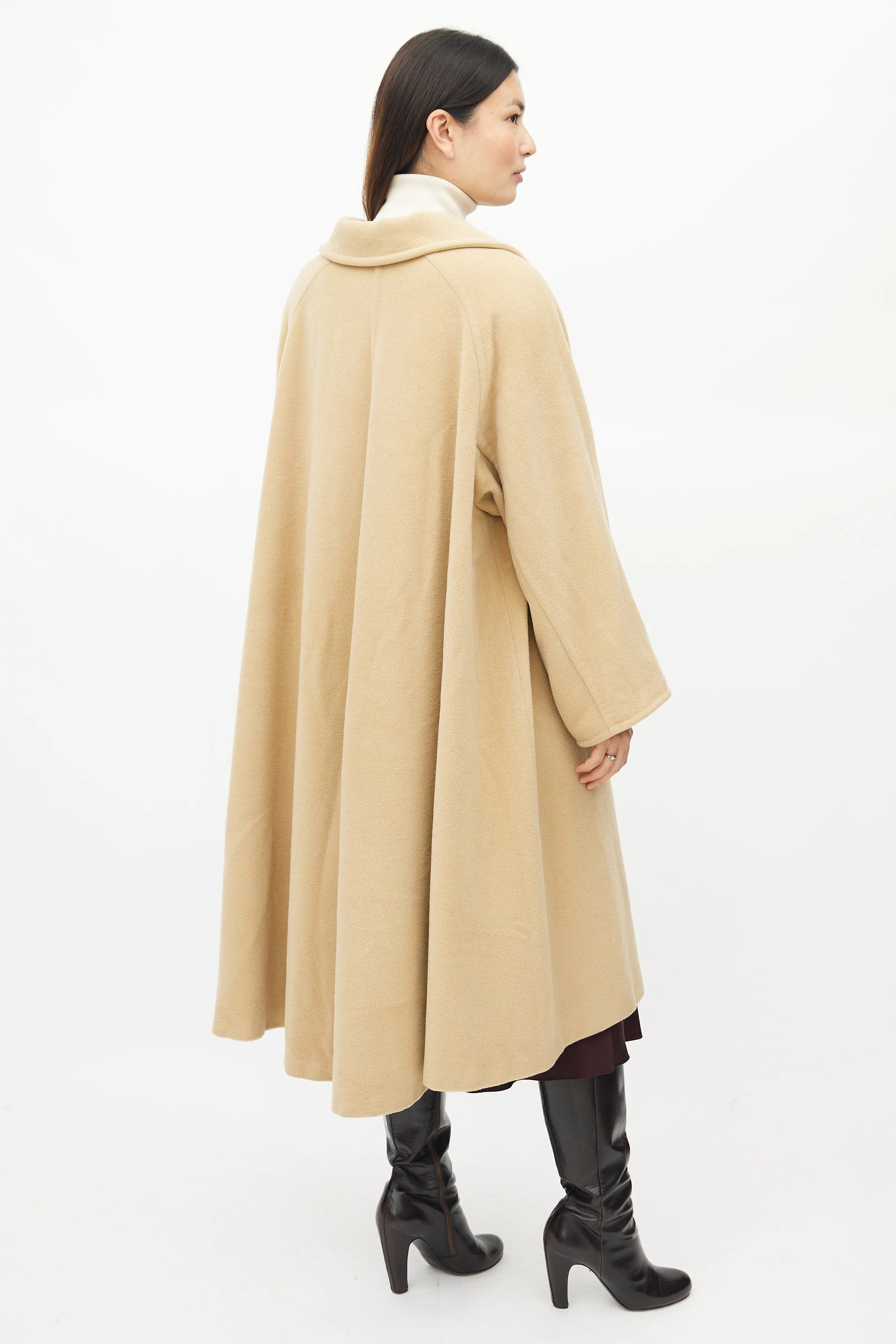 Beige Wool Oversized Coat