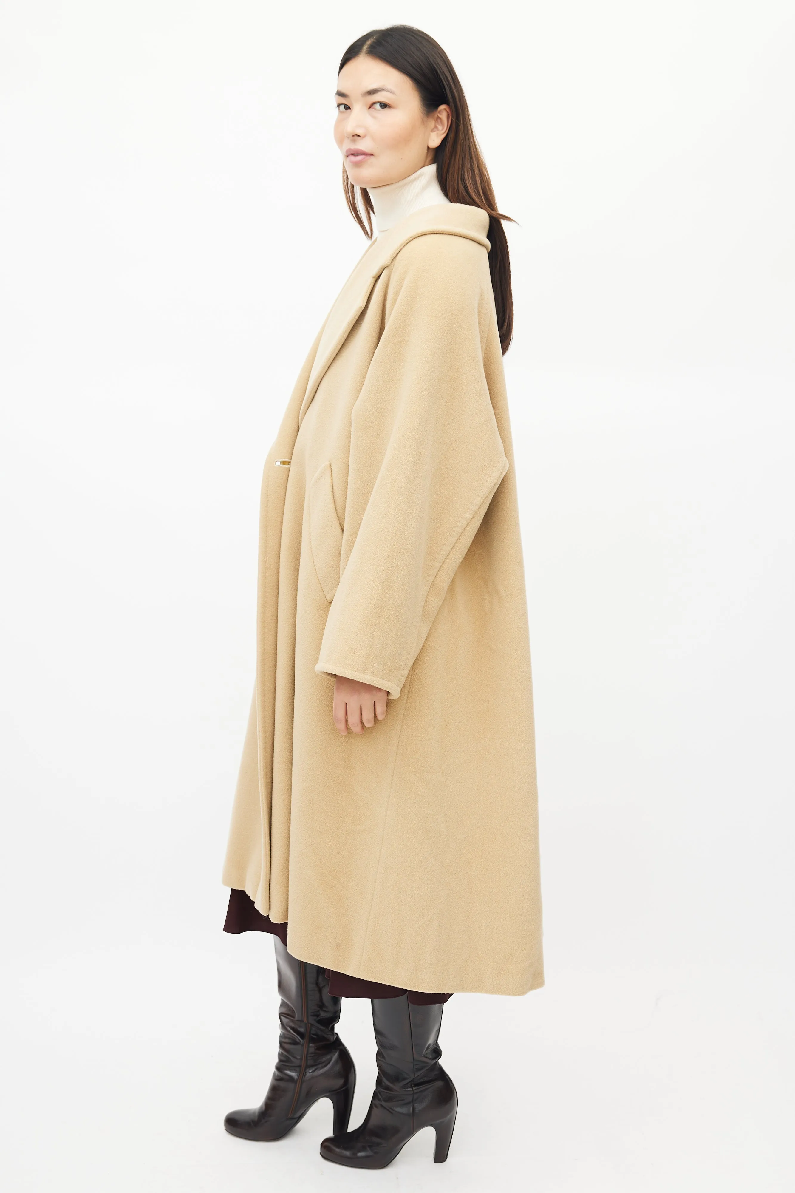 Beige Wool Oversized Coat