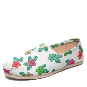 Berry Flowers White Slip On