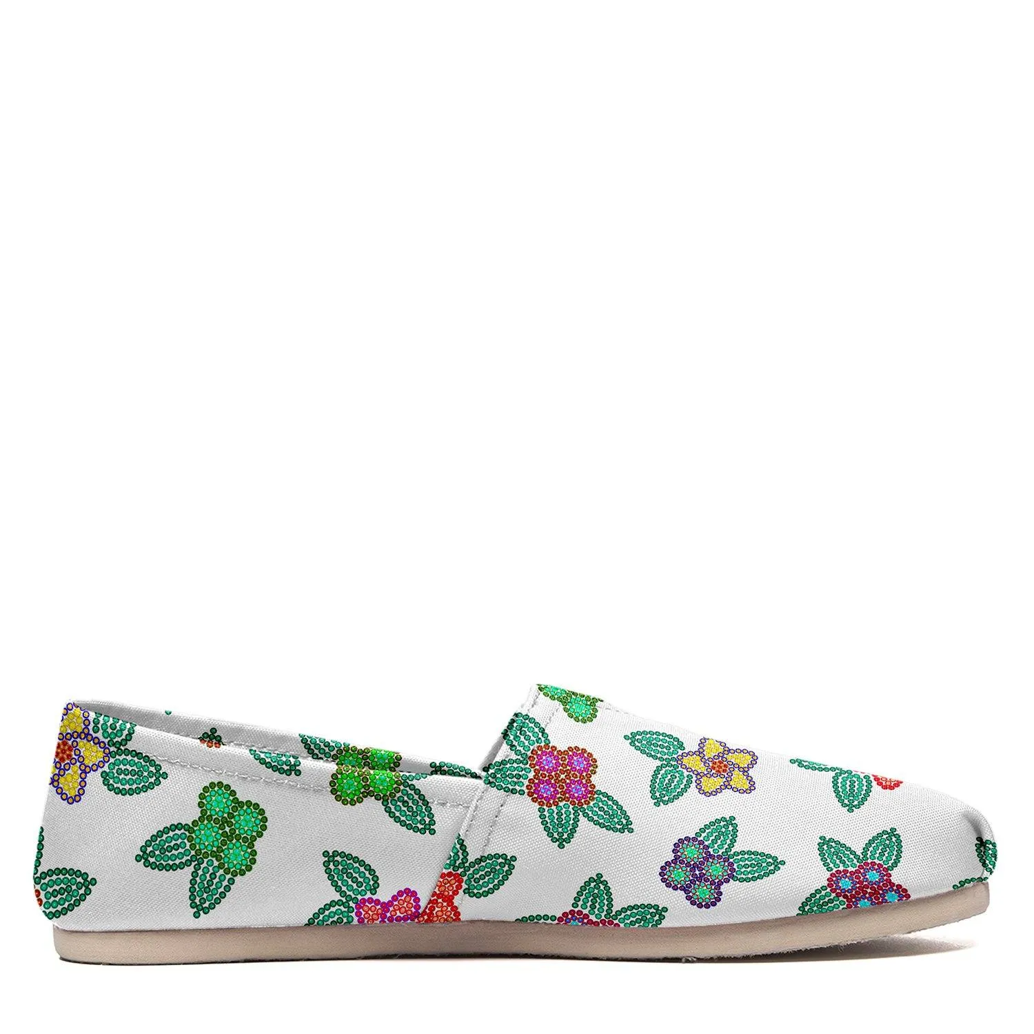 Berry Flowers White Slip On