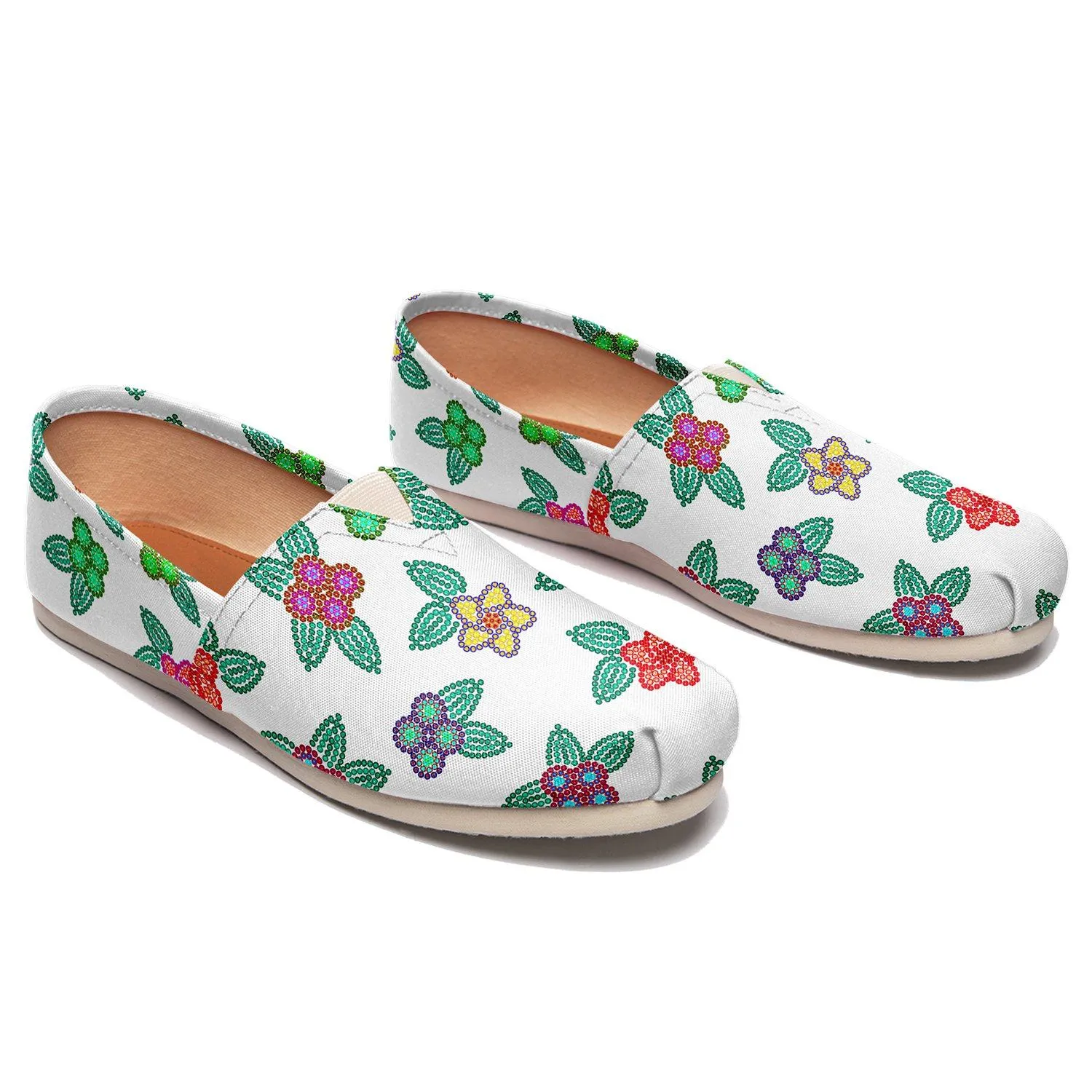 Berry Flowers White Slip On