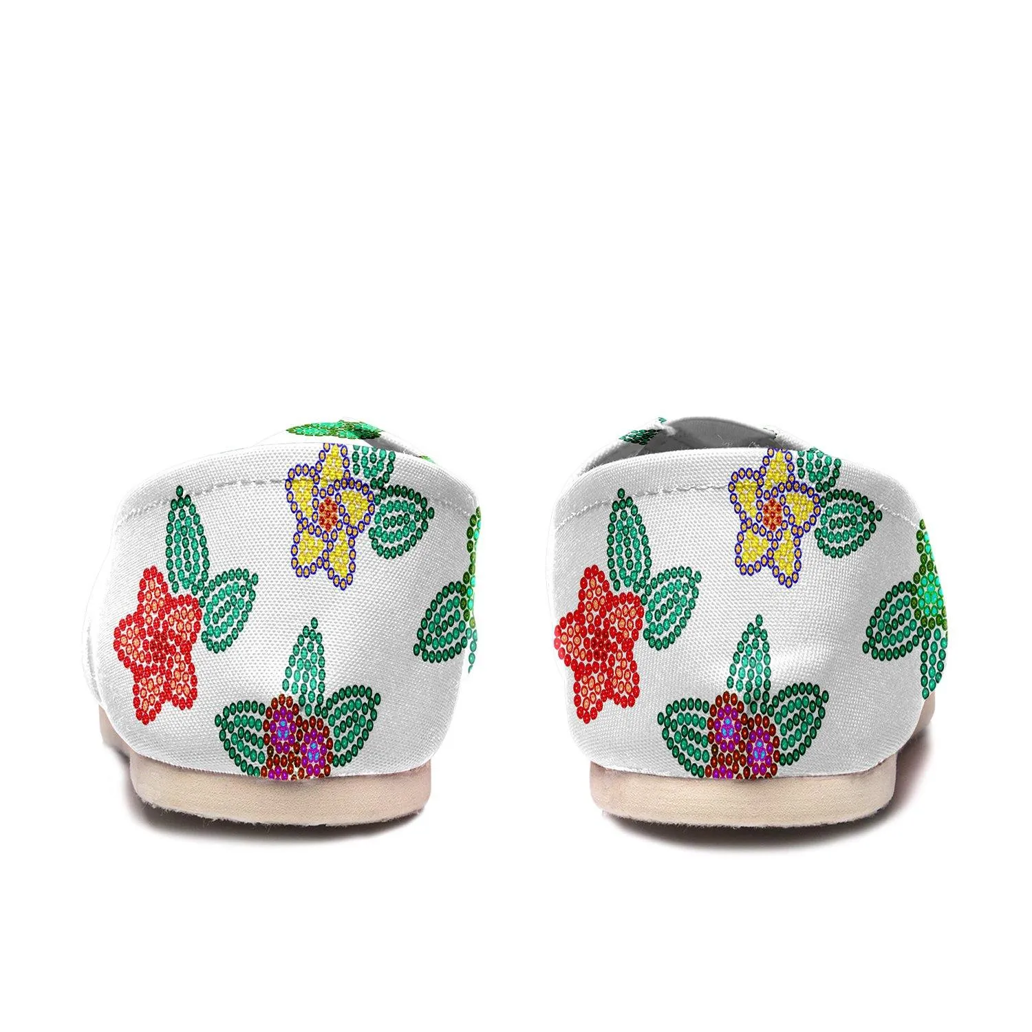 Berry Flowers White Slip On