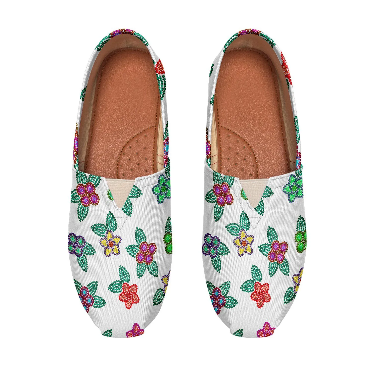 Berry Flowers White Slip On