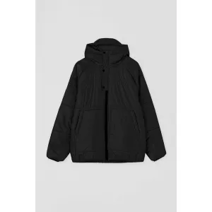 Black Hooded Matte Puffer Jacket