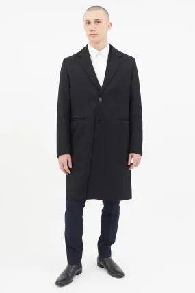 Black Wool Water Repellent Coat