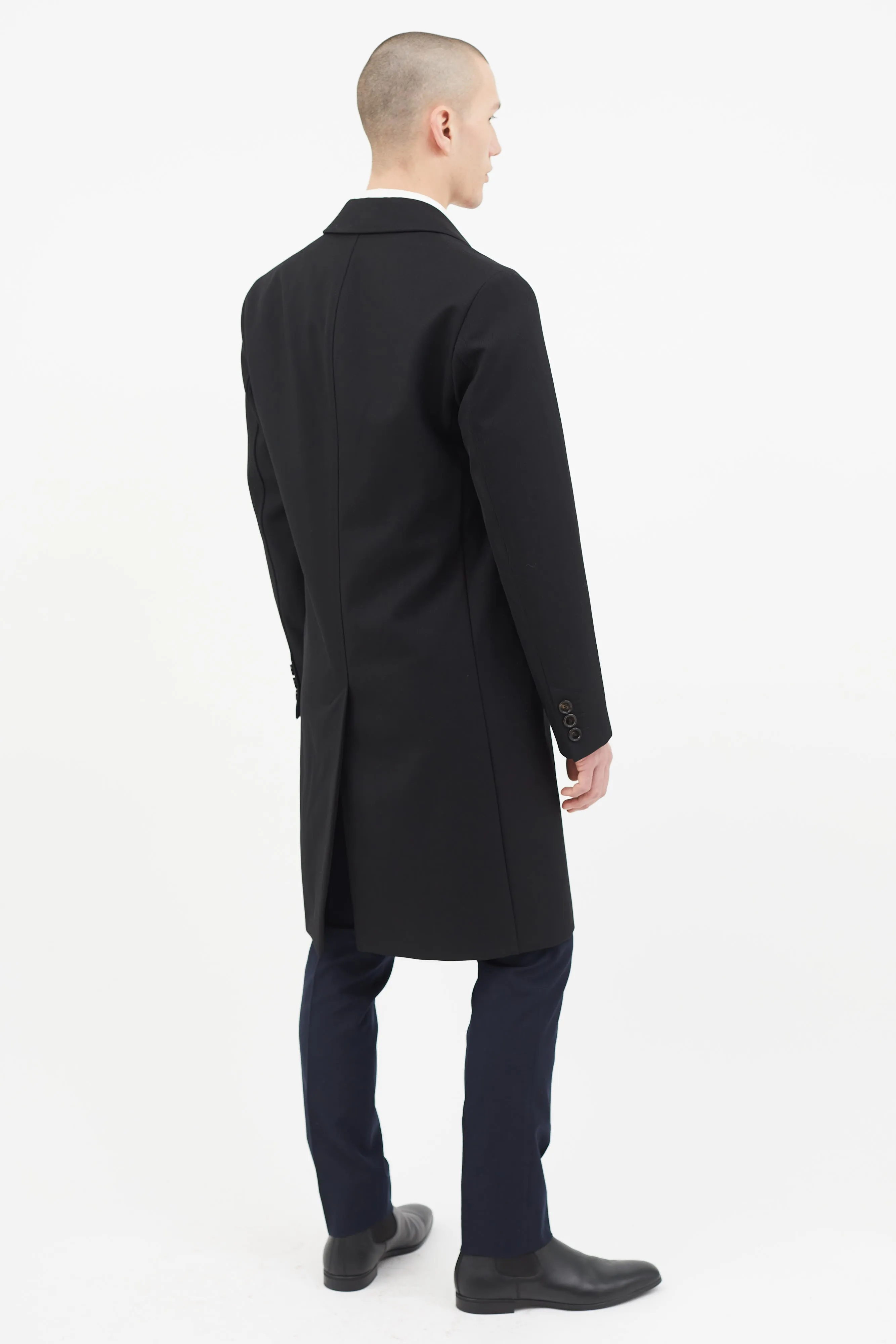 Black Wool Water Repellent Coat