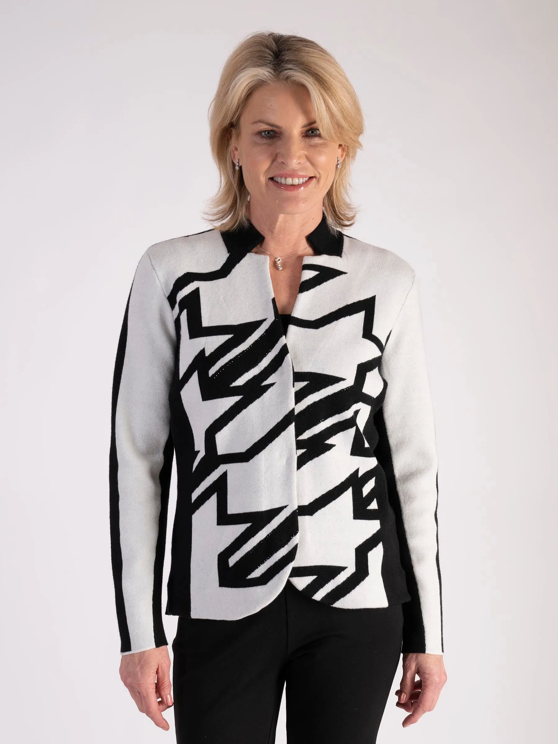 Black/White Abstract Pattern Jacket