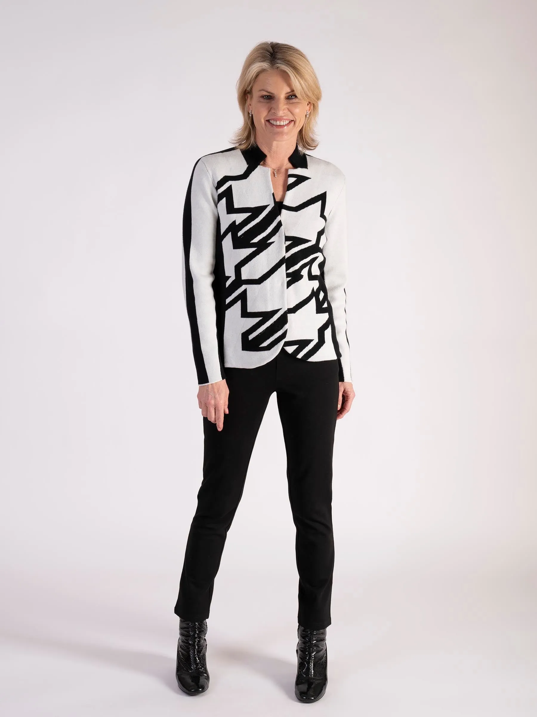 Black/White Abstract Pattern Jacket