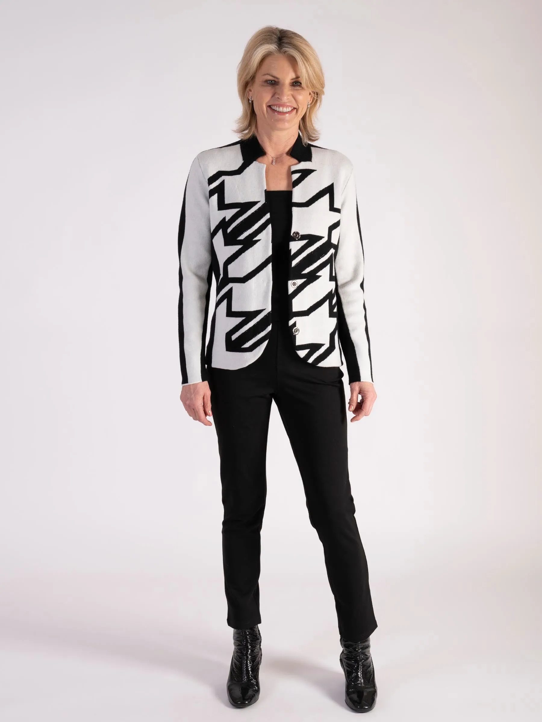 Black/White Abstract Pattern Jacket