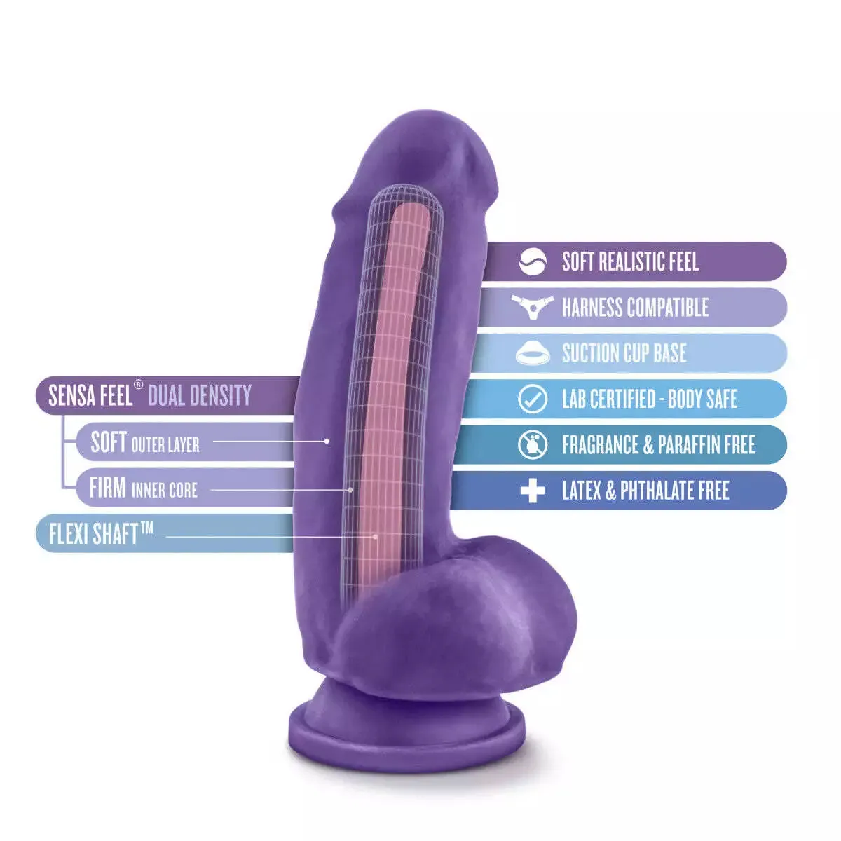 Blush Blush Au Naturel Big John 11.5 in. Posable Dual Density Dildo with Balls & Suction Cup