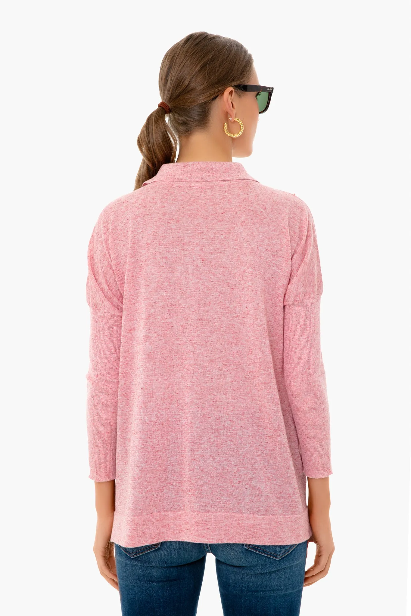 Blush Clayton Knit Polo