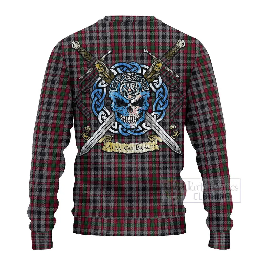 Borthwick Tartan Ugly Sweater with Family Crest Celtic Skull Style