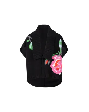 BOUSSOLE 2 Way Jacquard Floral Bolero Cardigan