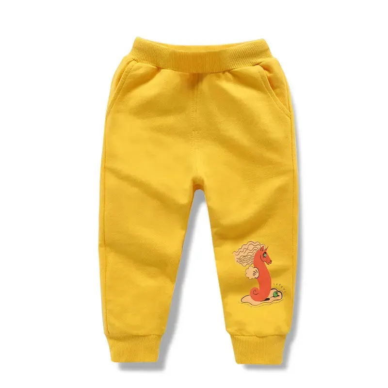 Boys Sport Pants Spring Autumn Casual Trousers for Kids Cartoon Print Children School Joggers Teenager Girls Clothes 1-10years