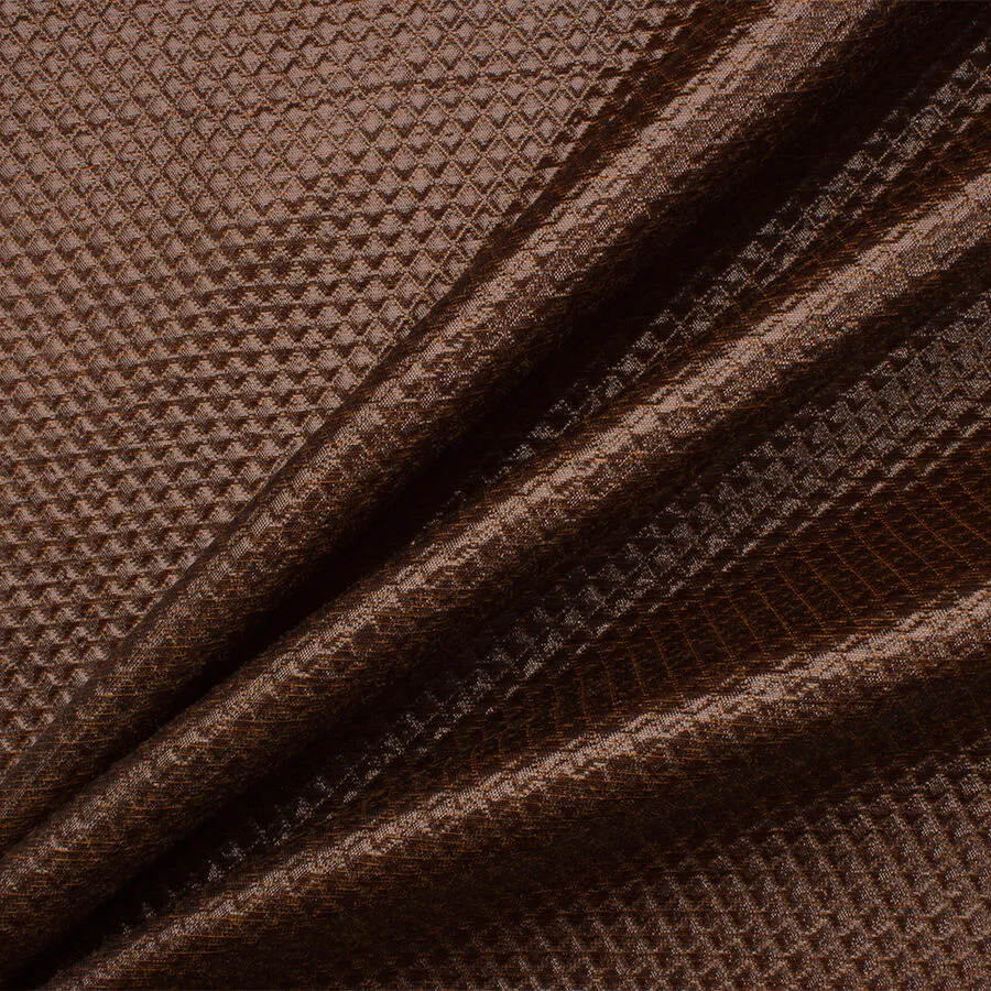 Brown Quilted Metallic Cloqué